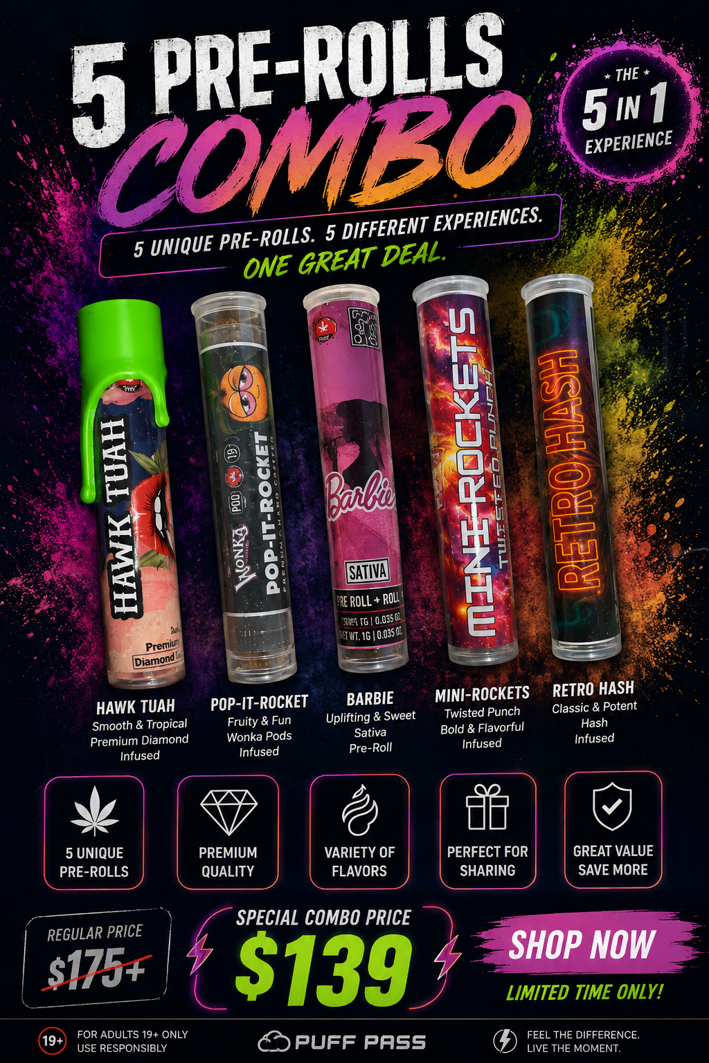 Taste the Vibe Pack – 5 for $139